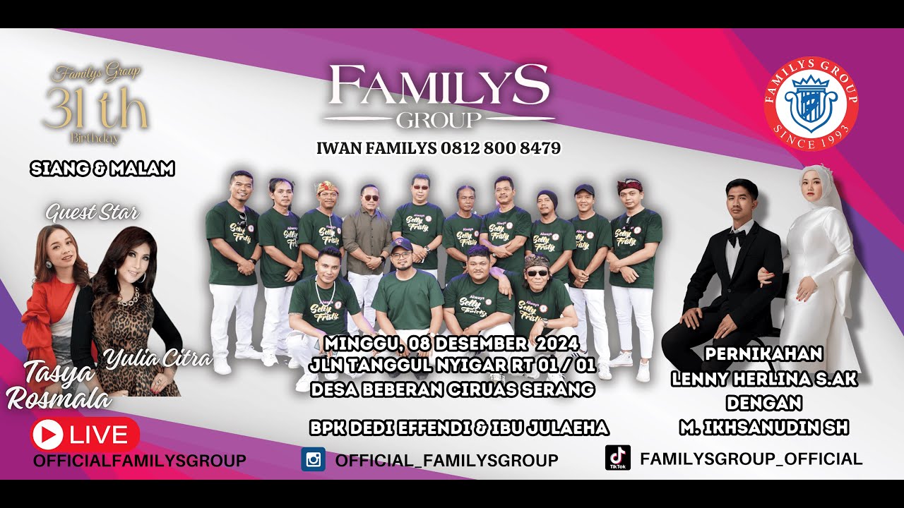 LiveStream FamilysGroup Edisi Jl Tanggul Nyigar Beberan Ciruas Serang Minggu 8 Desember 2024(MALAM)
