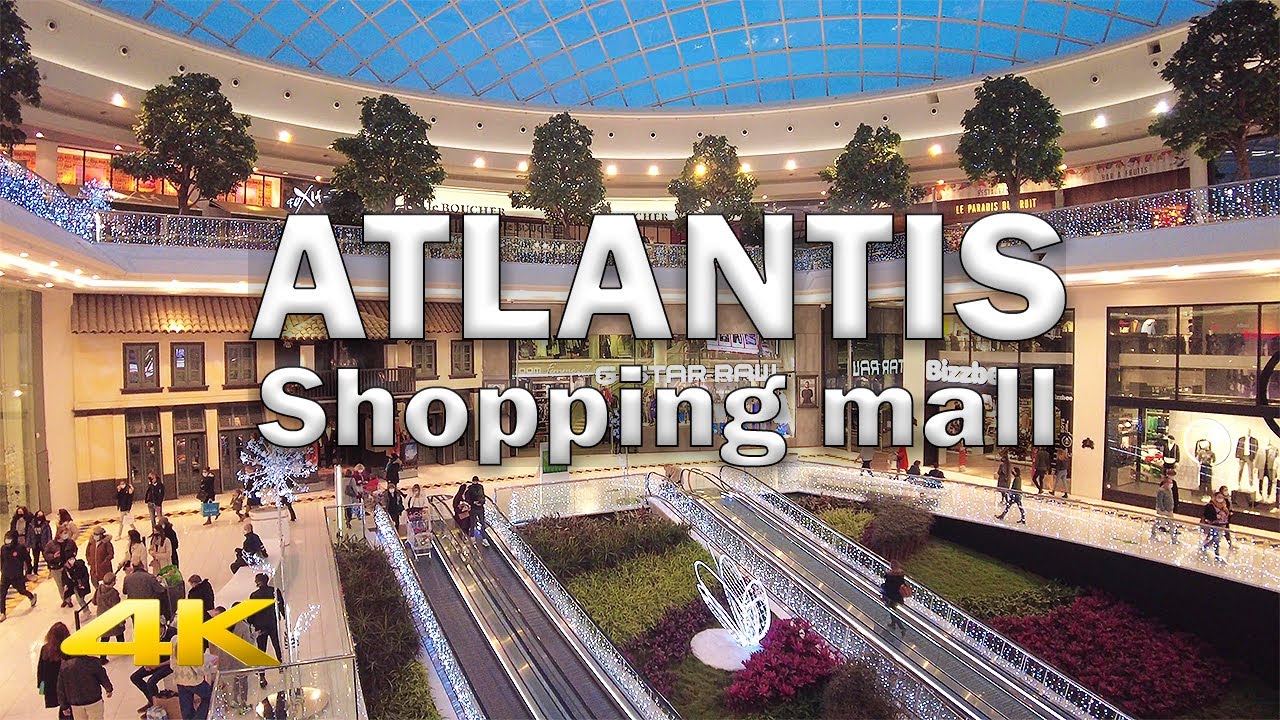 Christmas Lights Atlantis Shopping Mall Tour — Nantes【4K, 60fps】🇫🇷