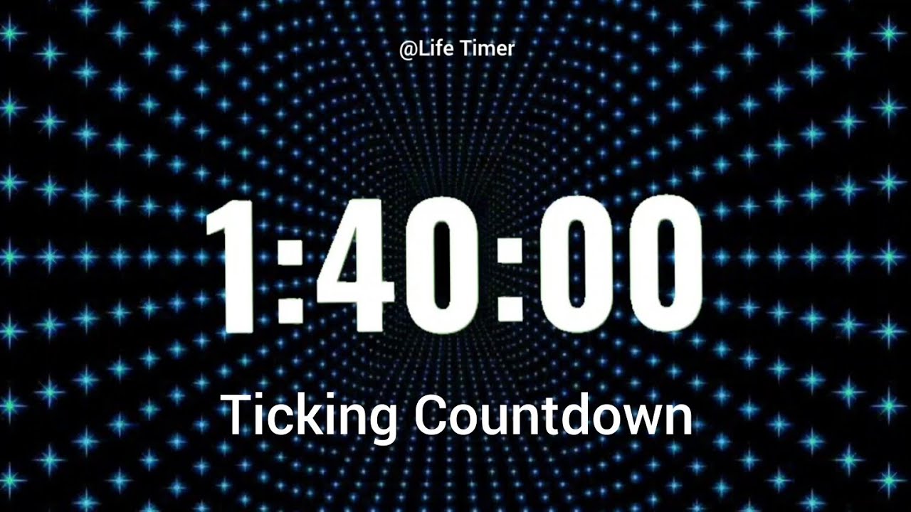 1:40:00 Countdown Timer with Ticking | Study &bull; Work &bull; Exam #countdown 