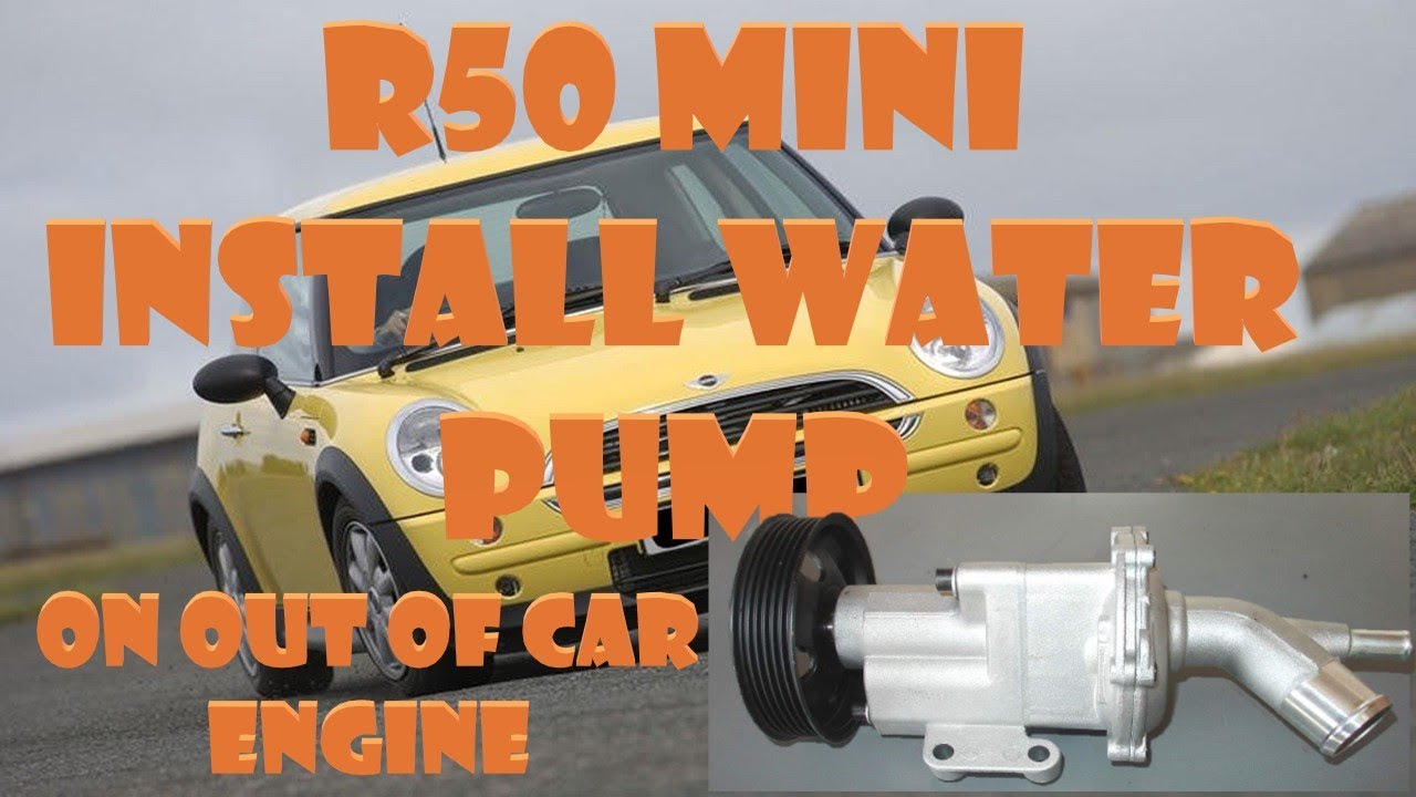 Установка водяного насоса в MINI R50 при снятом двигателе.