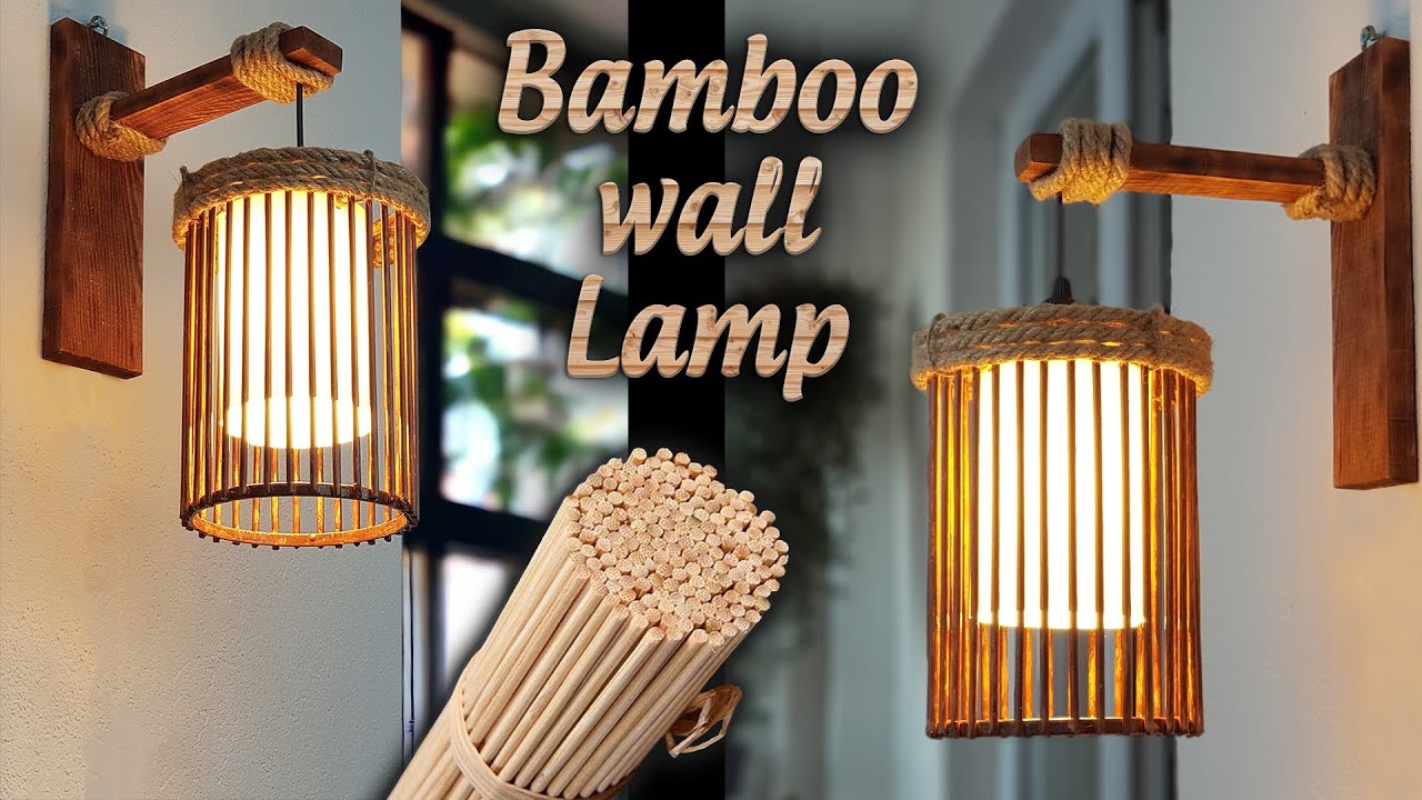 Çöp Şiş Aplik Yapımı - Ahşap Aplik Yapımı - Bambu Duvar Lambası Yapımı