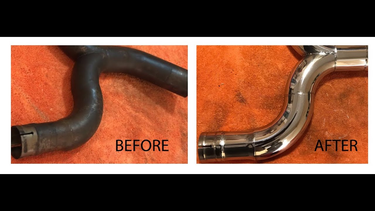 Motorcycle exhaust polish to a mirror finish Pt.1  (BMW R1200GS exhaust)