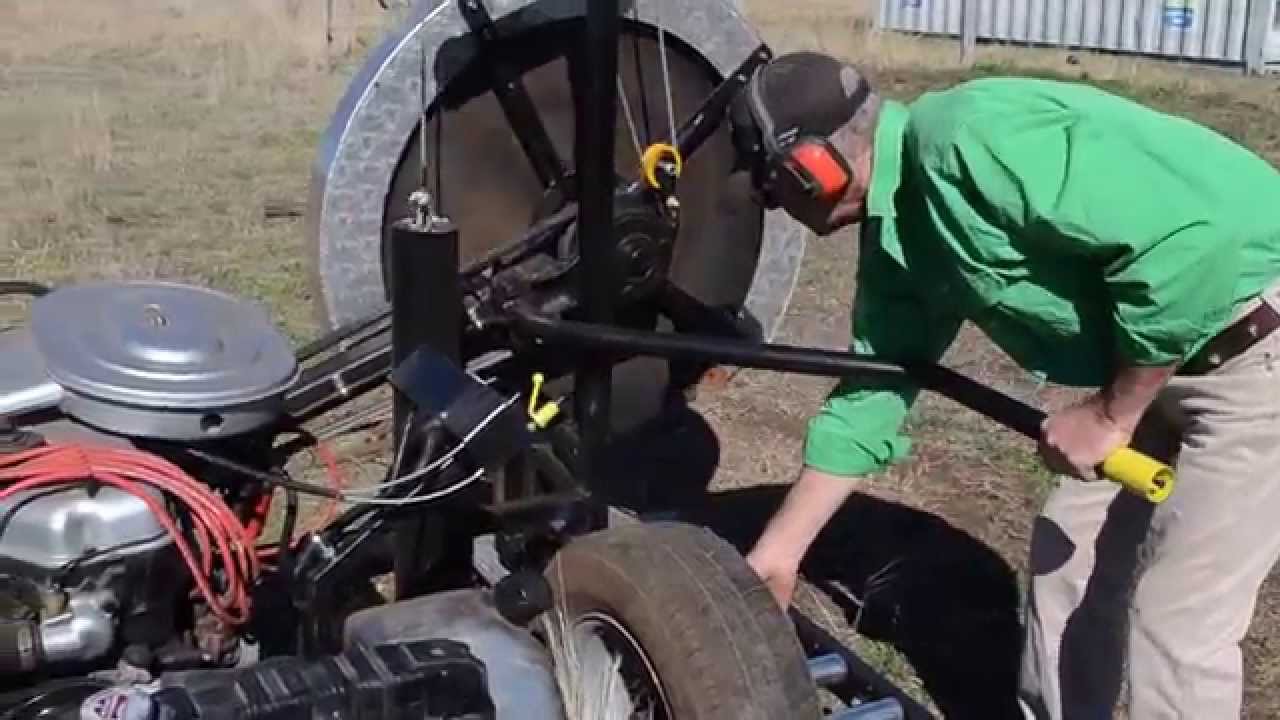The Black Finger - homemade Ford-powered drop saw
