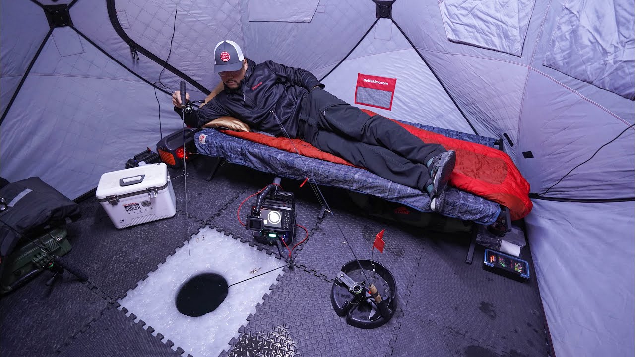24 Hour Solo Ice Camping on THIN ICE! (Tiny Insulated Tent)