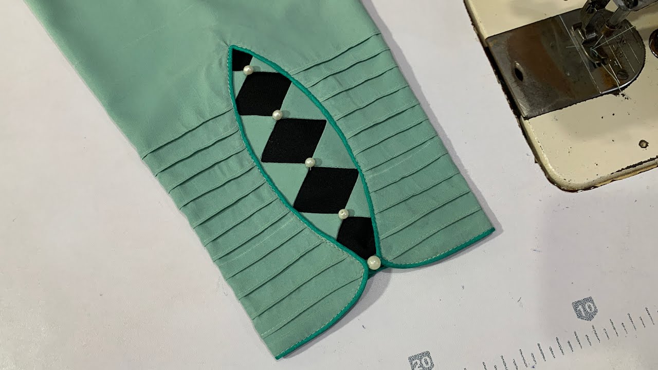 Unique Pan Patta (leaf) Trouser Bottom design by The Latest Design