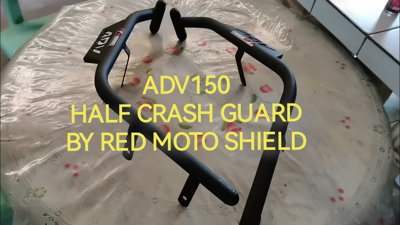 HONDA ADV 150, HALF CRASH GUARD, BY RED MOTO SHIELD, INSTALLED