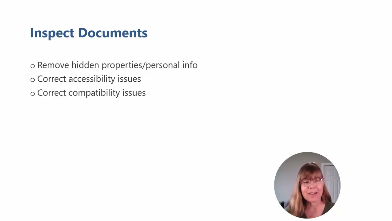 Exam MO-110: Microsoft Word (Microsoft 365 Apps) - Manage Documents - Inspect Document For Issues