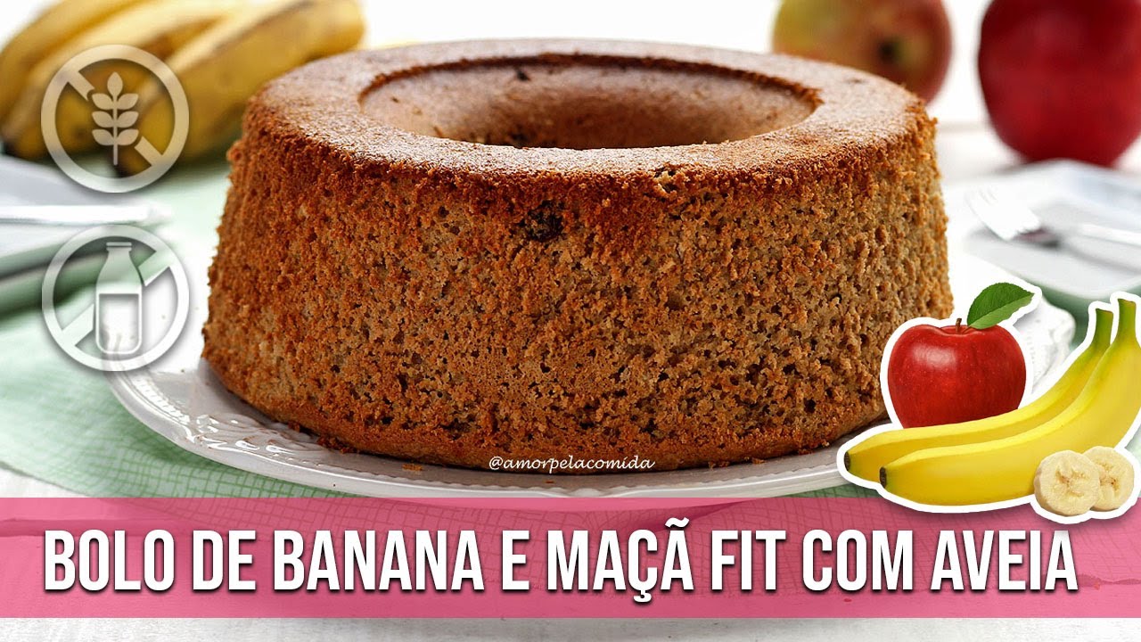 BOLO DE BANANA E MAÇÃ COM AVEIA FIT INTEGRAL