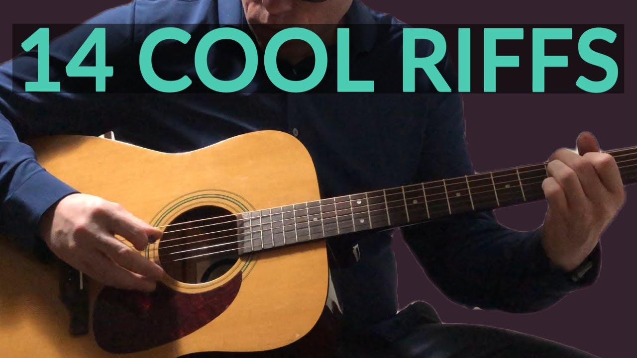 14 Cool Guitar RIFFS to Play on Acoustic (Tuned Half Step Down)