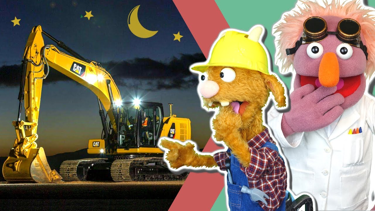 BLINKE BLINKE GRAVEMASKIN • Vuggevise og godnatthistorie om gravemaskiner