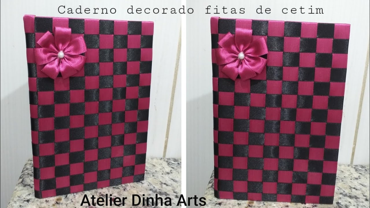 Caderno decorado com fitas de cetim (1)