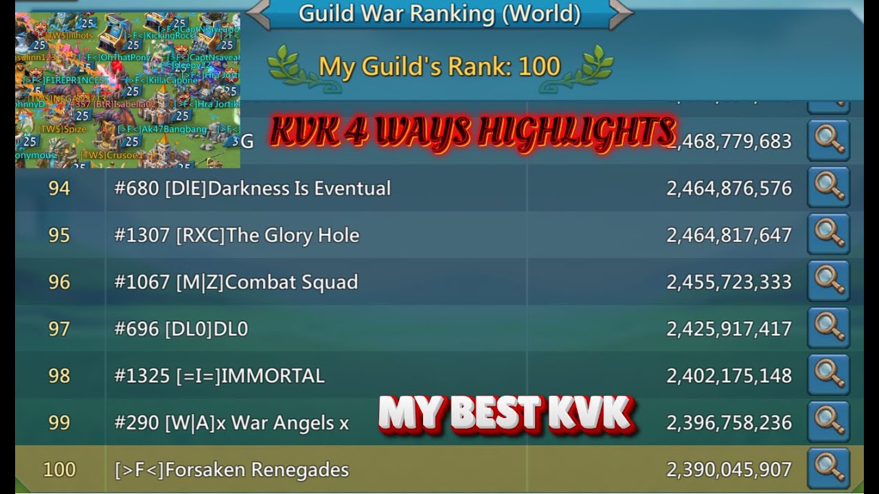 Lords Mobile | KVK Rank Top 100 | Epic 4-Way KVK Action!