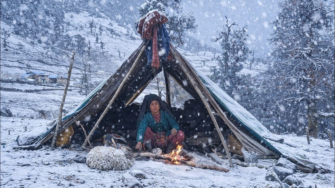 Best Life in A Himalayan Shepherd’s During the Snowfall | Most Relaxing | Village Documentary Video 