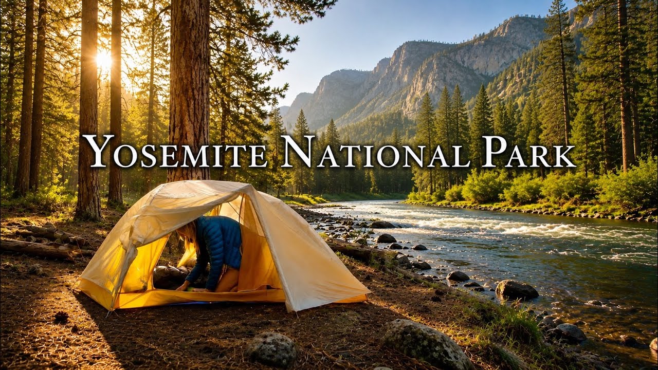 Camping at Remote Riverside Campsite in Yosemite