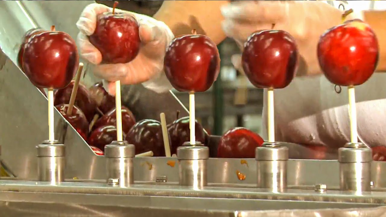 Caramel Apples Making Process | Amazing Apples Production Line | How Caramel Apples Is Made