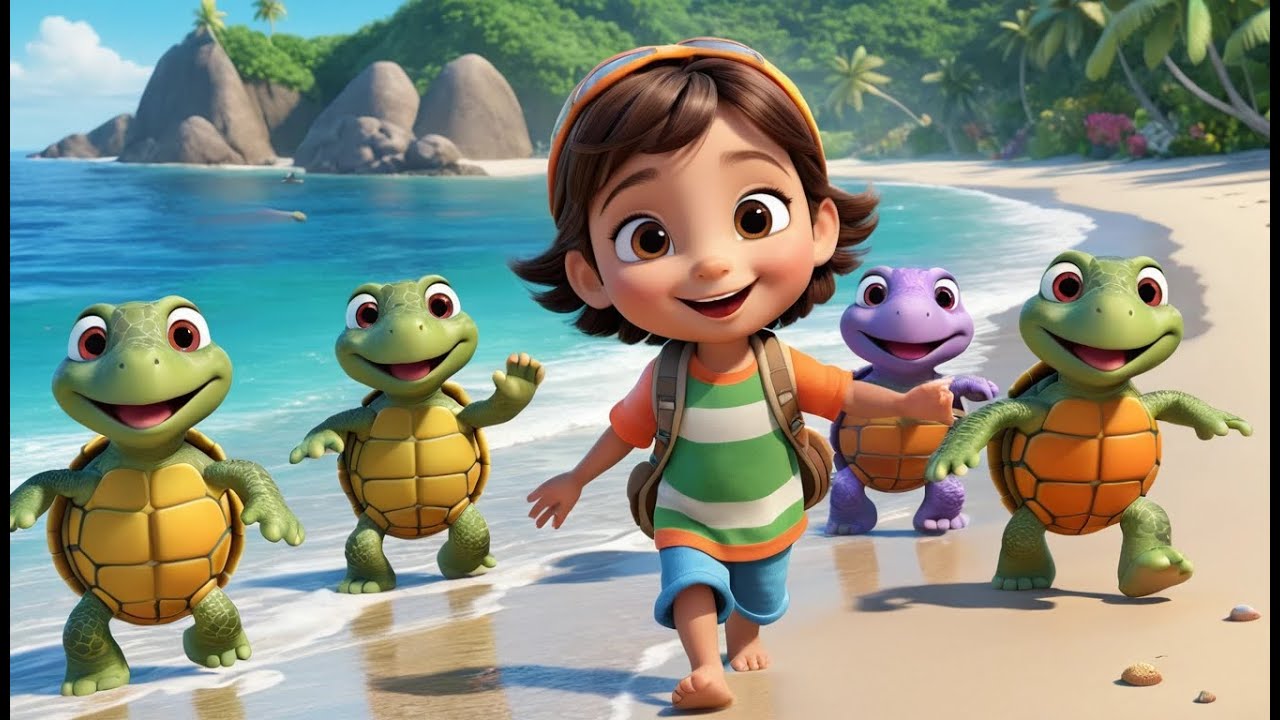 Ten Tiny Turtles Crawl Along | Fun Counting Song for Kids | Playful Animal Rhyme