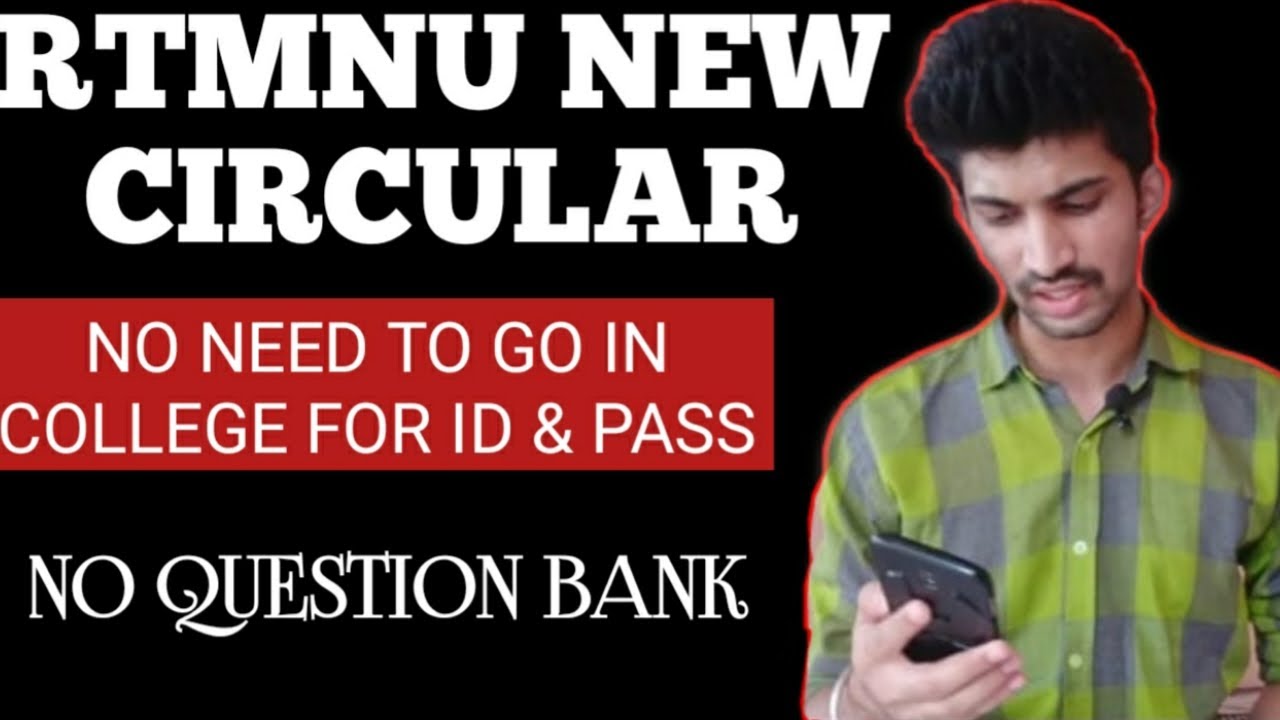 RTMNU New Circular For ID Password | No Need To Go In College | No Question Bank |