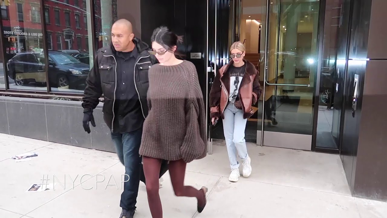 Hailey Bieber and Kendall Jenner head  to a supermarket in Williamsburg Brooklyn