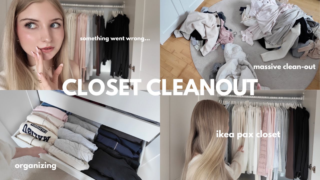 CLOSET CLEANOUT  🎀🧺🫧 decluttering my entire closet!!