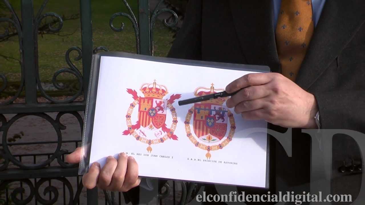 El escudo de armas del rey y el del pr&iacute;ncipe frente a frente