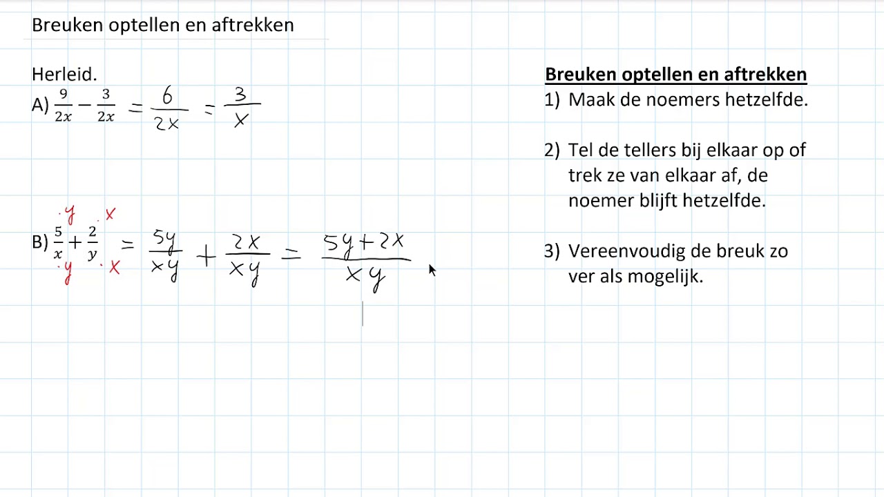 Breuken optellen en aftrekken (3 HAVO)