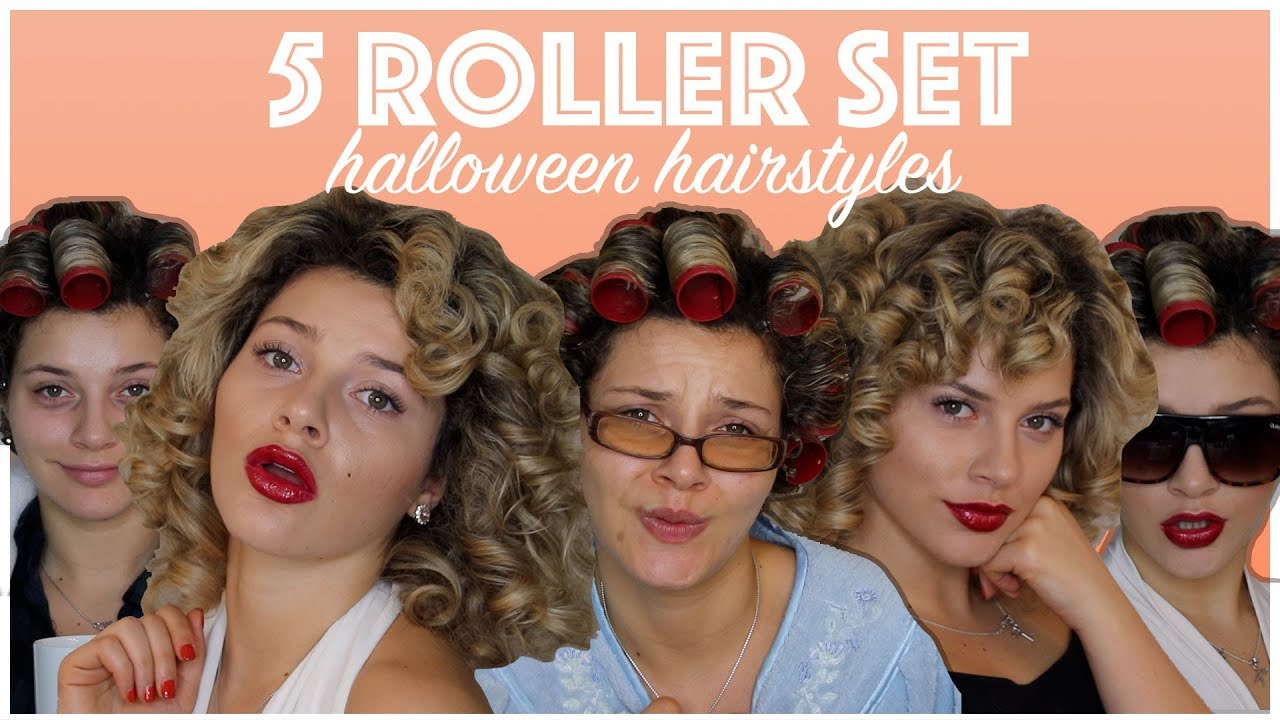 HOW TO USE ROLLER SETS FOR 5 EASY LOW BUDGET HALLOWEEN COSTUME HAIRSTYLES