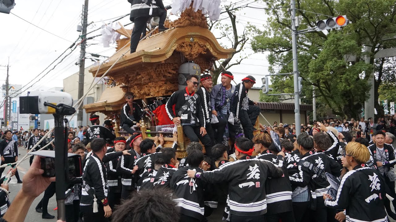 R7.10.19 若一 宮入 やりまわし 御旅所 美具久留御魂神社秋祭り だんじり祭