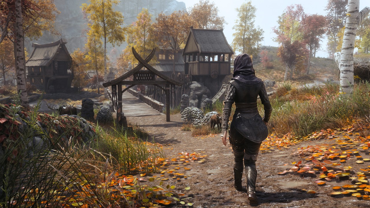 A long walk through Skyrim in the autumn rain. 🍂