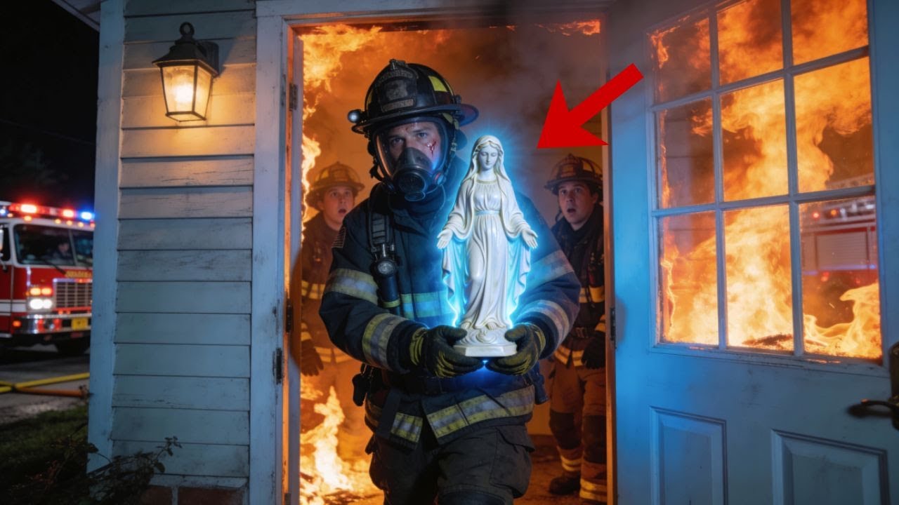 Un pompier trouve une statue de la Vierge dans une maison en feu… les flammes ont stupéfié toute l’é