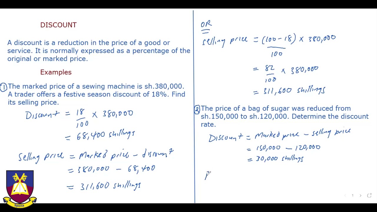 Senior Two Math (Business Arithmetic Part 2)