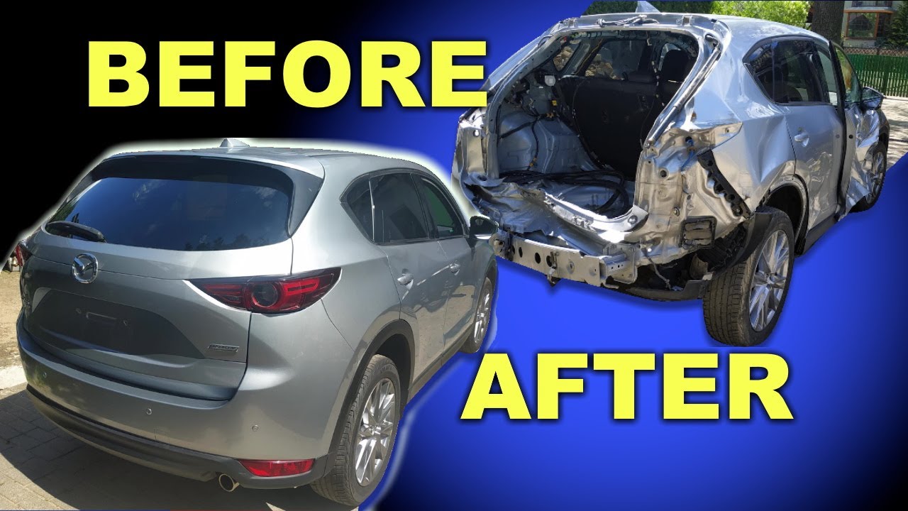 Rebuilding A SALVAGE Mazda CX5 in 15 minutes