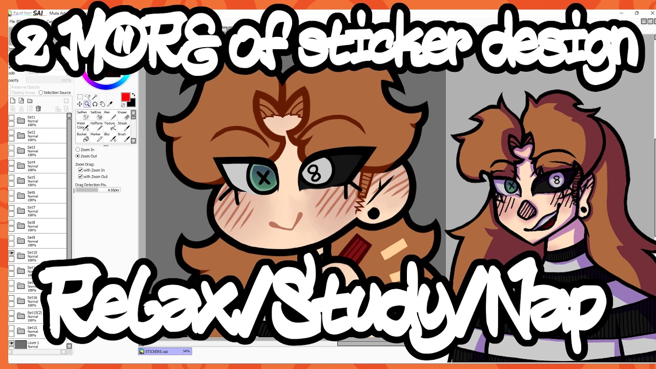 2 MORE hours of designing stickers to Relax/Study/Nap to