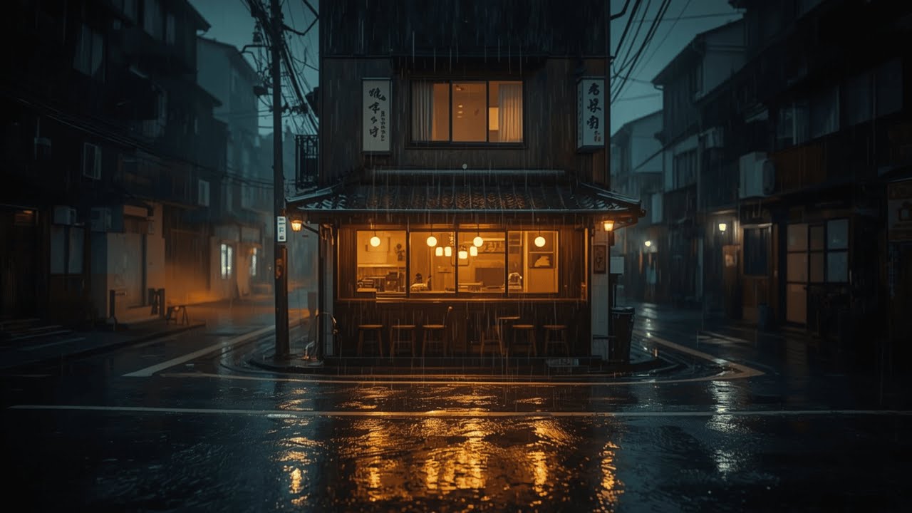 Tokyo Café Ambience with Rain ?? Focus