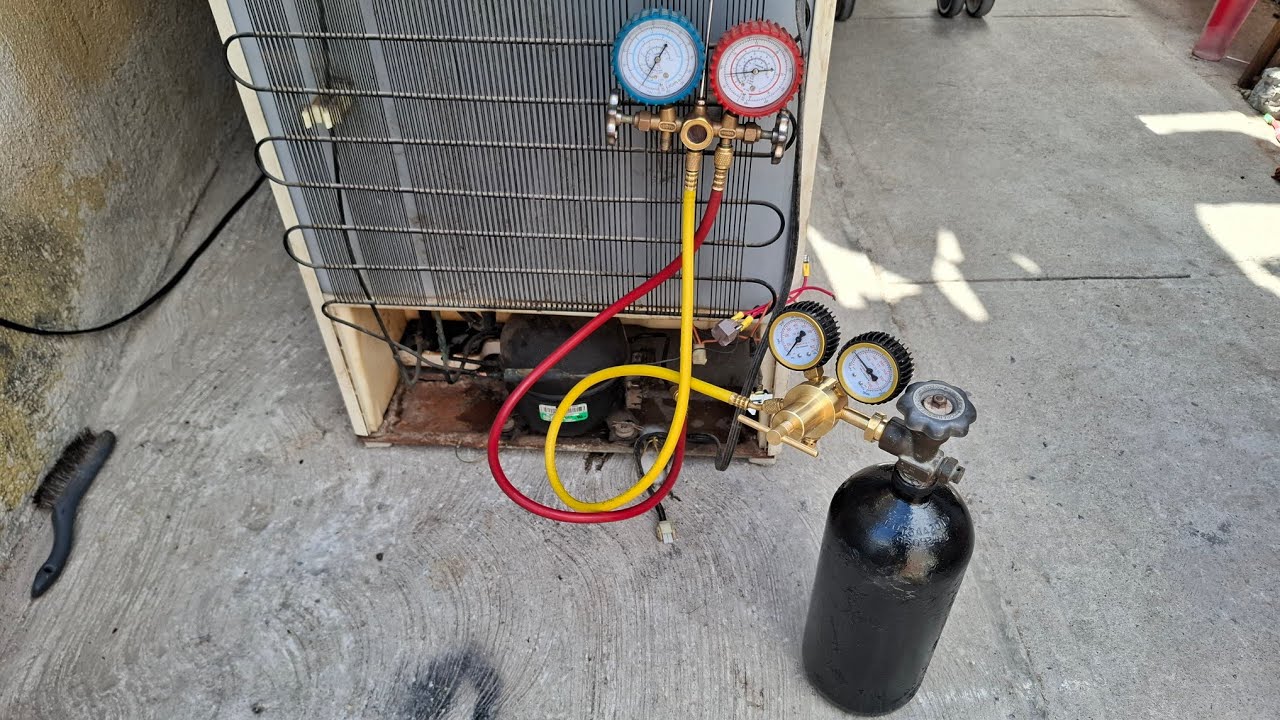 Como utilizar el tanque de nitrogeno para buscar fugas de refrigerante #Tecnimoros #MatamorosTamauli