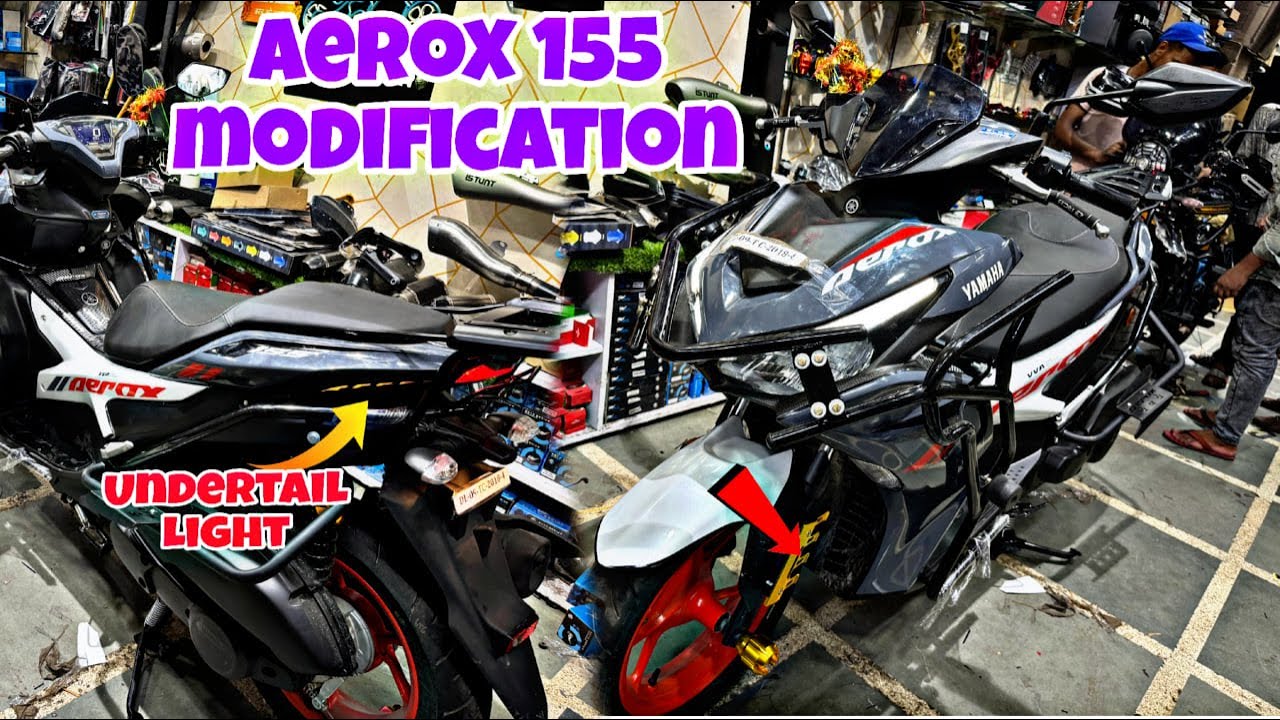 YAMAHA AEROX 155 Decent Needful Modification | Crash Guard | Footrest | SKD Originals @rajubhaiskd