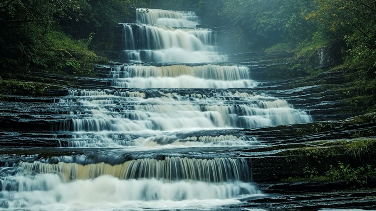 Cascading Water Sounds | Fall Asleep Naturally | 3 Hours White Noise