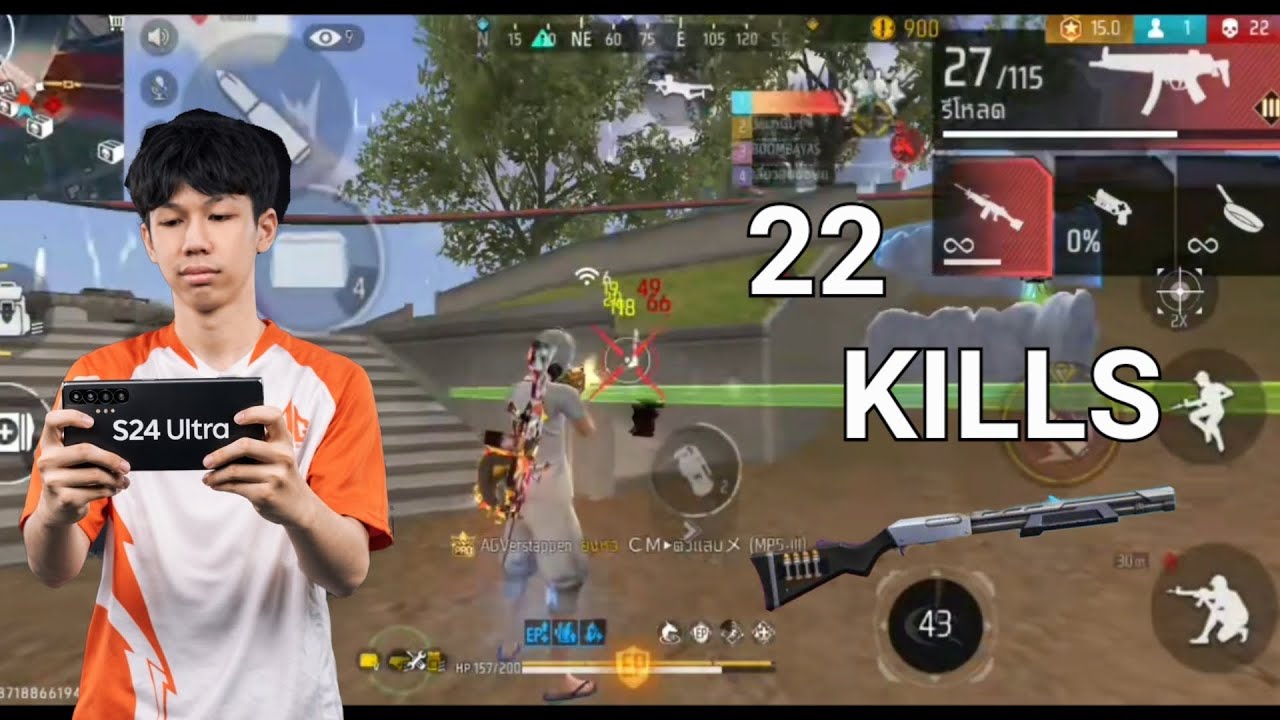 RUSHER AG SAIFA 22 KILLS FULL SQUAD FREE FIRE RANKED 
