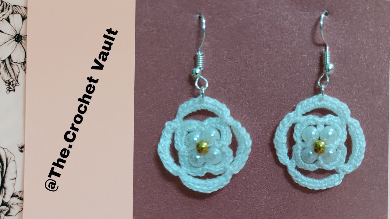 Tutorial on how to make crochet earrings in easy way #crochettutorial #crochet #earrings #handmade