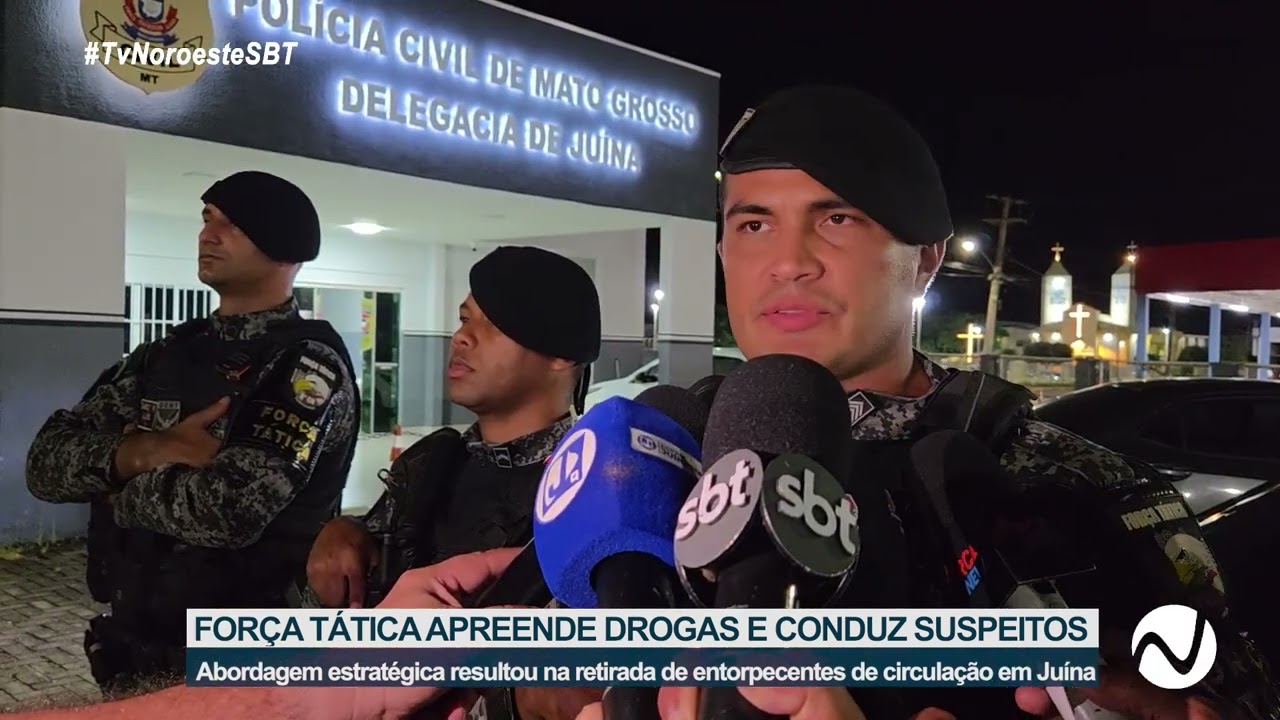 FORÇA TÁTICA APREENDE DROGAS E CONDUZ SUSPEITOS EM JUÍNA