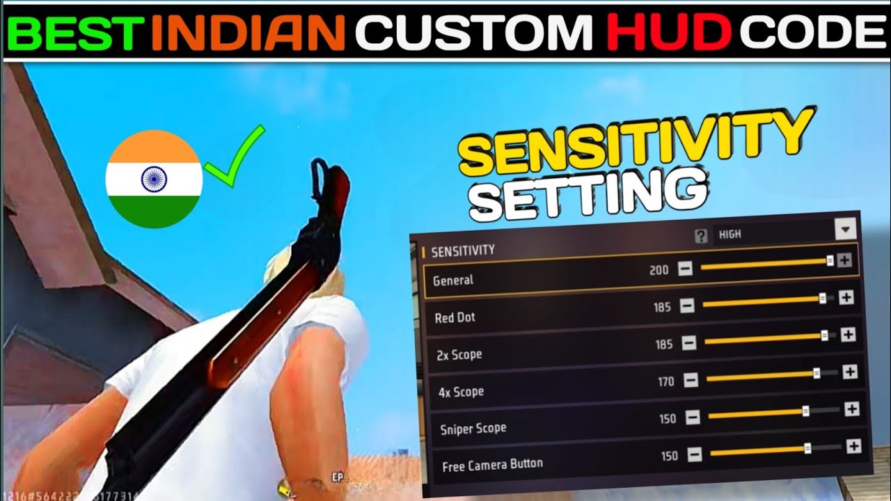 (OB50) BEST 3FINGER CUSTOM HUD CODE ➕SENSI IN 🇮🇳INDIAN SERVER