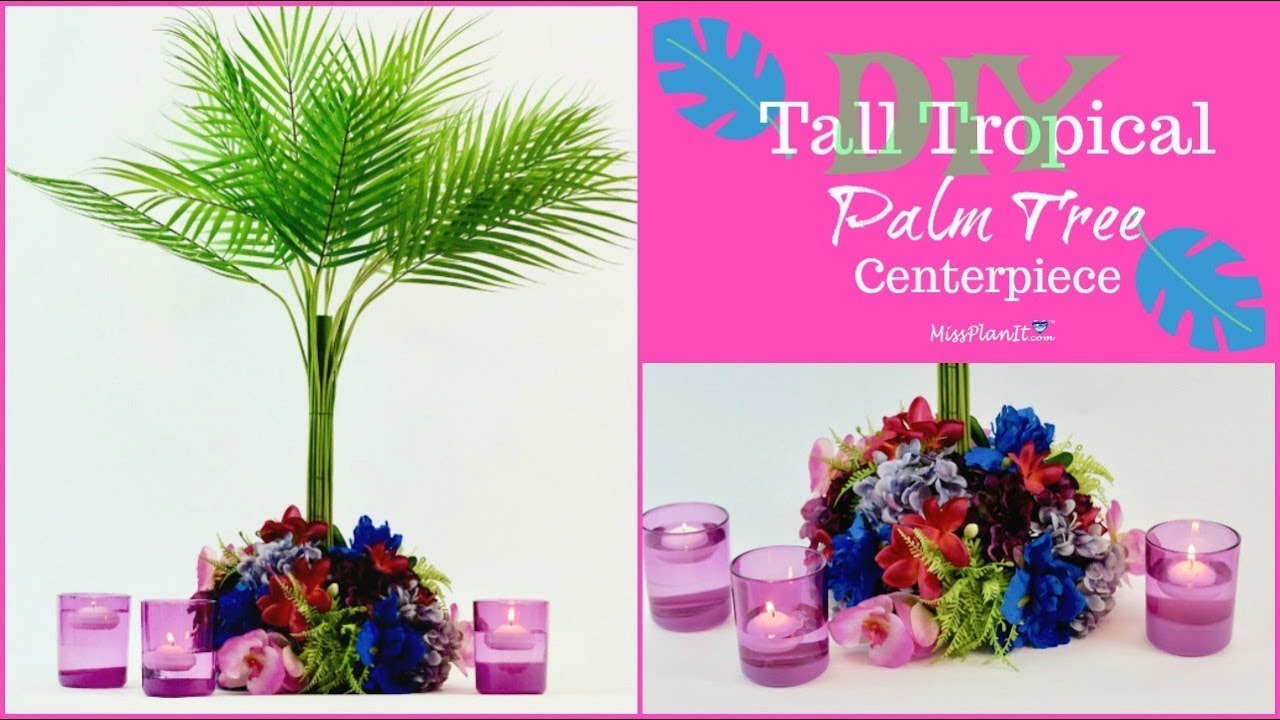 DIY Tall Tropical Palm Tree Centerpiece | DIY Beach Weddings | DIY Tutorial