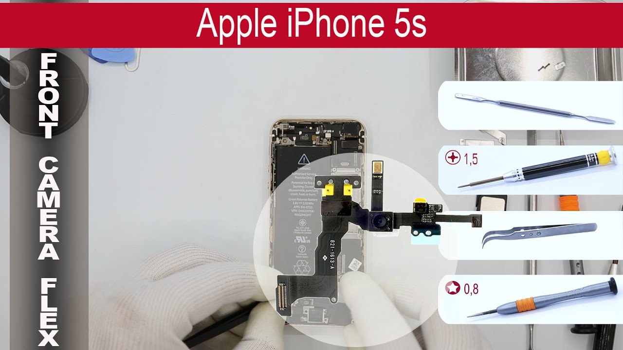 Как заменить 📷 фронтальную камеру и датчик света 🍎 Apple iPhone 5s