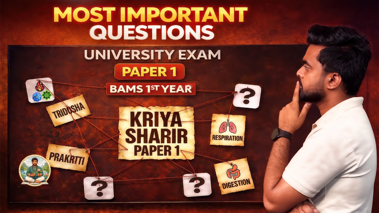 Most Important Questions of Kriya sharir Paper 1📃 | Guess Paper | BAMS 1st year University Exam | 