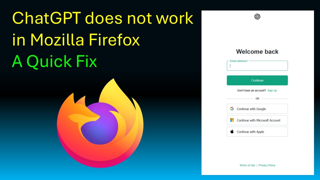 ChatGPT does not work in Mozilla Firefox - A quick fix