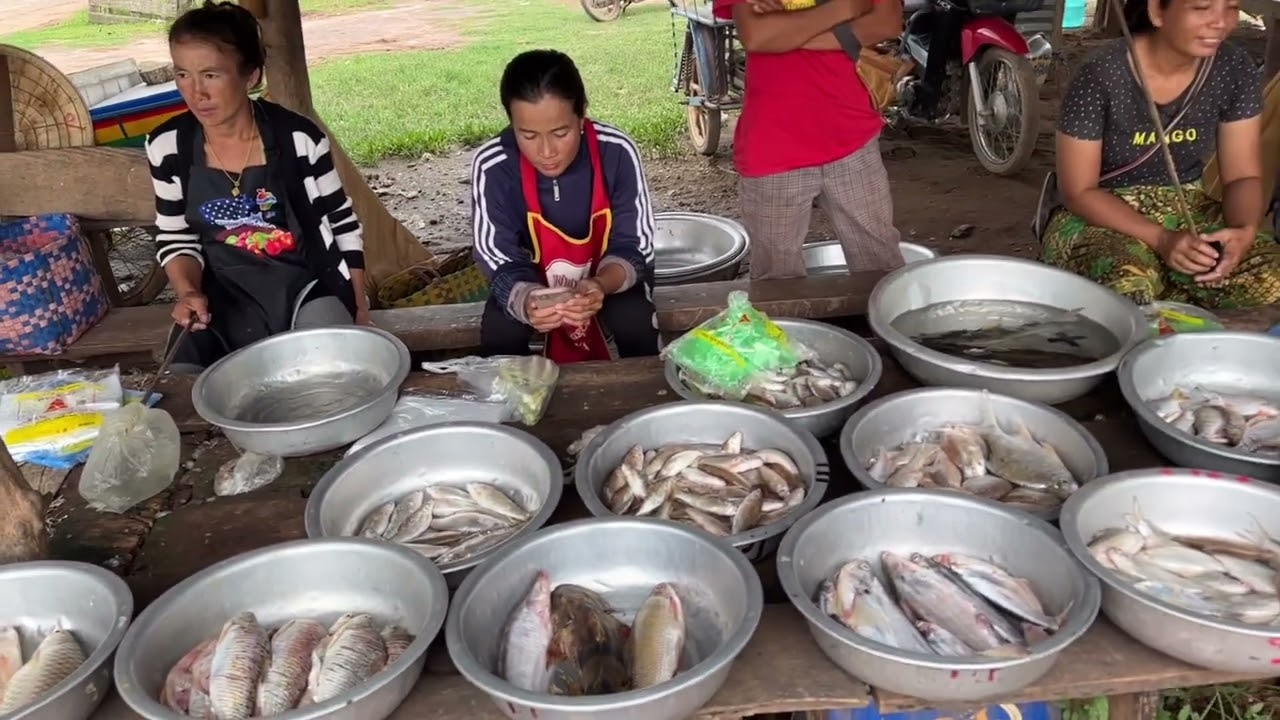 ຕະຫລາດຊຸມຊົນບ້ານຄັນແຍງເມືອງຈຳປາສັກ/ตลาดบ้านคันแยงเมืองจำปาสัก/Lao food market in Champasak
