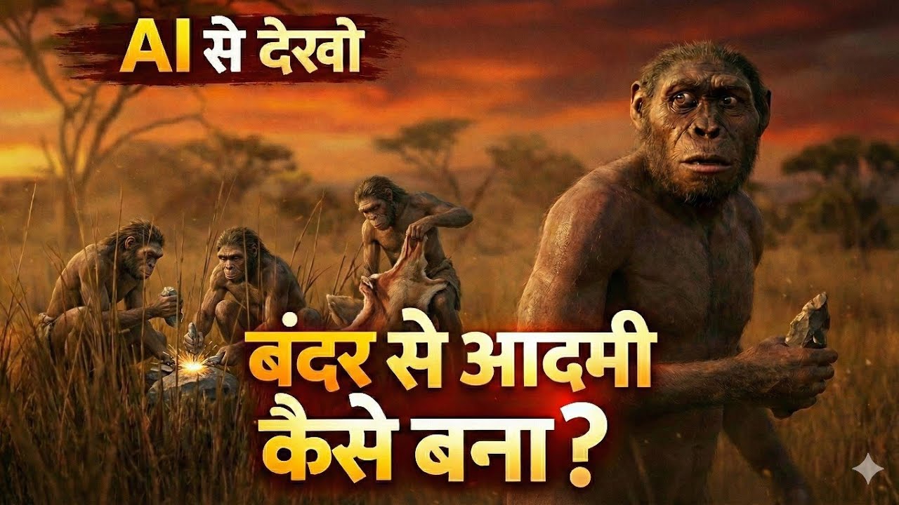 Ai से देखो: जब इंसान जानवर था! बंदर से इंसान बनने तक की खौफनाक कहानी 