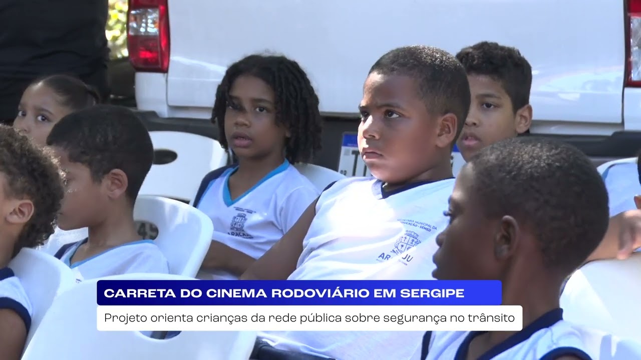 Repórter SE | Carreta do cinema rodoviário em Sergipe orienta crianças da rede pública de ensino