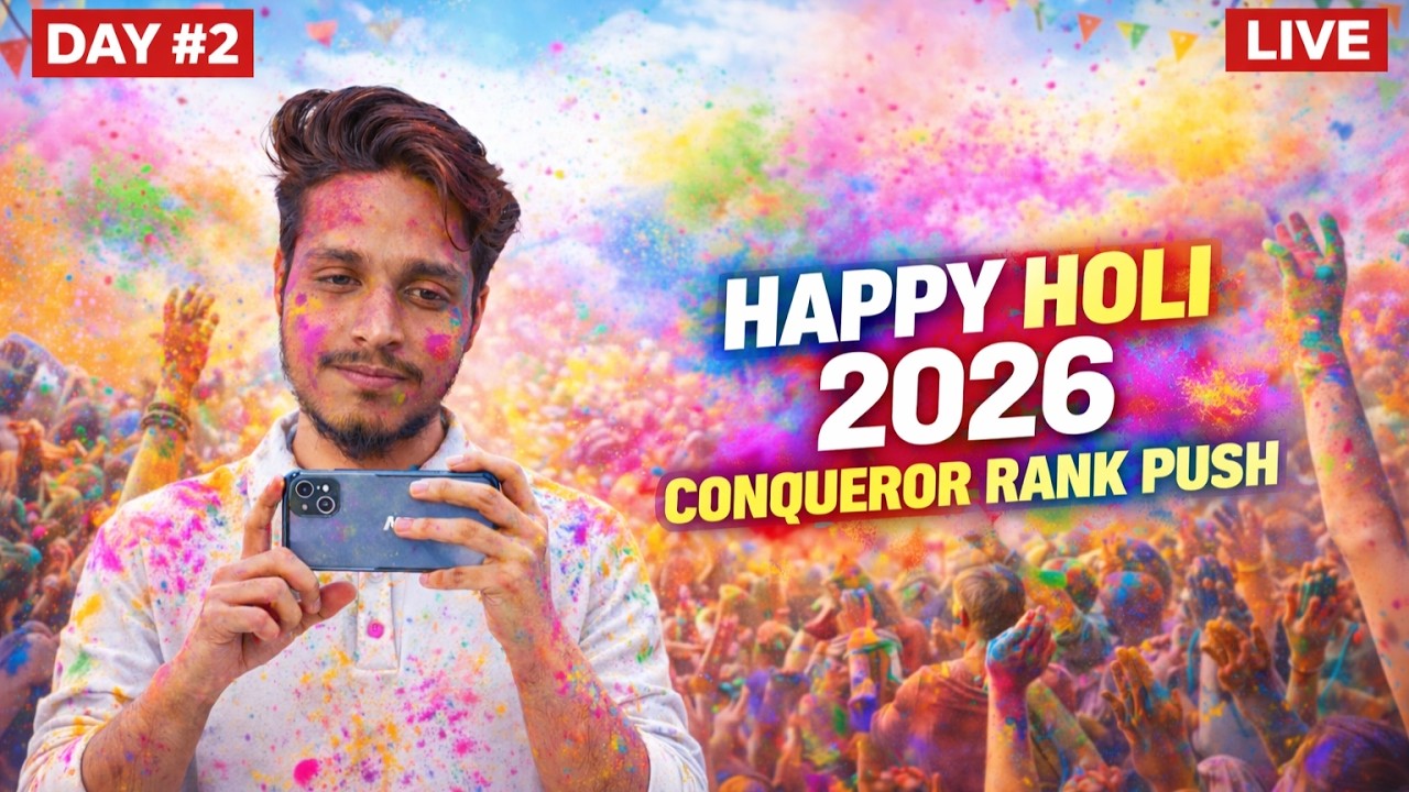 HAPPY HOLI | BGMI CONQUEROR RANK PUSH LIVE 🔴 #bgmi #bgmilive #rjstylegaming #rankpush