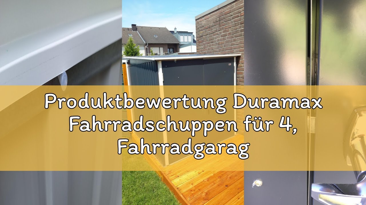 Produktbewertung Duramax Fahrradschuppen für 4, Fahrradgarage mit 4x verstellbaren Fahrradschienen &