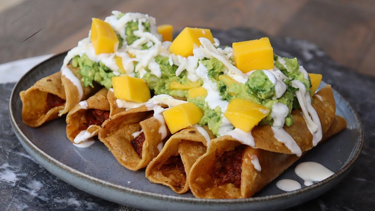 Tacos Dorados De Atun Con Guacamole